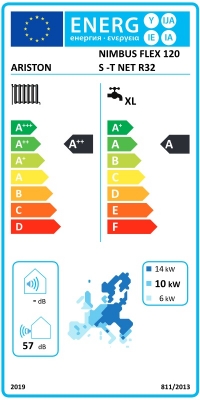 Picture of Air-water heat pump Ariston NIMBUS FLEX 120 S-T EXT R32, with Wi-Fi, 13.87 kW, 3F-400V