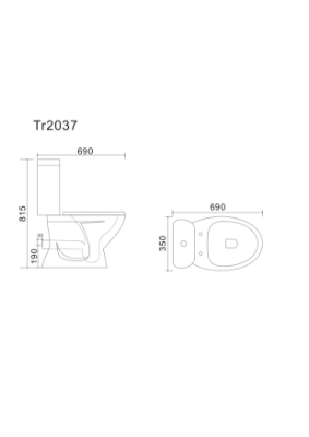 Attēls Tualetes pods VENTO Taberg ar horizonālo izvādu, 3/6l, ar  Duroplast Soft Close vāku, ūdens padeve no apakšas