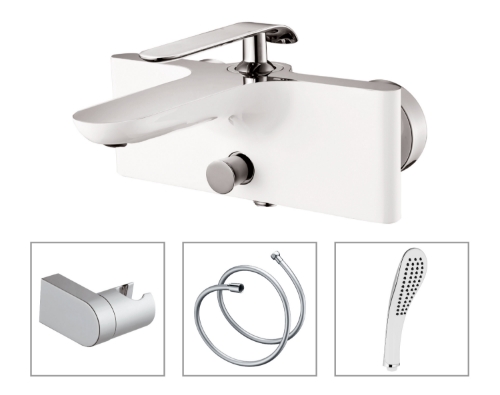 Picture of Mixer for bath and shower Vento Tivoli, white/chrome, with accessories (SELL OUT)