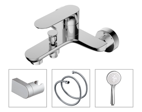 Picture of Mixer for bath and shower Vento Napoli, chrome, with accessories