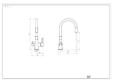 Picture of Kitchen faucet Vento Cucina Flexy 2 black/ chrome with filter connection