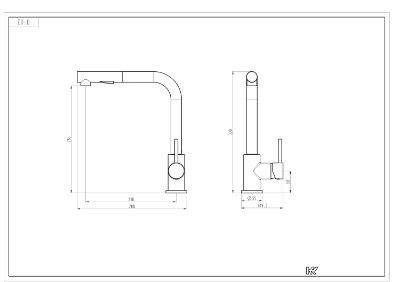 Picture of Kitchen faucet Vento Monza hroms ar izvēlkanu dušu