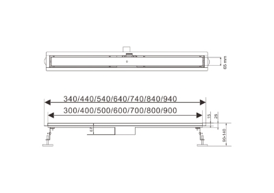 Picture of Shower drain Side outlet Vento Napoli 600x70x70