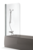 Picture of Bath screen Brasta Maja 70, h-1500 mm, chrome profile, transparent glass 6 mm