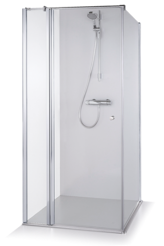 Picture of Shower enclosure Brasta Karina 80x80, h-2000 mm, chrome profile, transparent glass 6 mm