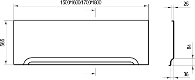 Picture of Frontal panel CLASSIC/VANDA II U 150 snowwhite