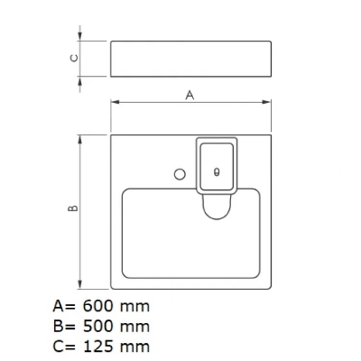Picture of Mounted above washing machine sink Compactino 600x600, white