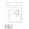 Picture of Mounted above washing machine sink Compactino 600x500, white
