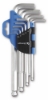 Picture of 9- piece ball-end hex keys set  1,5-10 mm, CrV steel