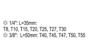 Attēls Seškanšu galviņu HEX komplekts 9 gb.
