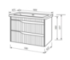 Picture of Bathtub cabinet  Florence with washbasin 60 white matt
