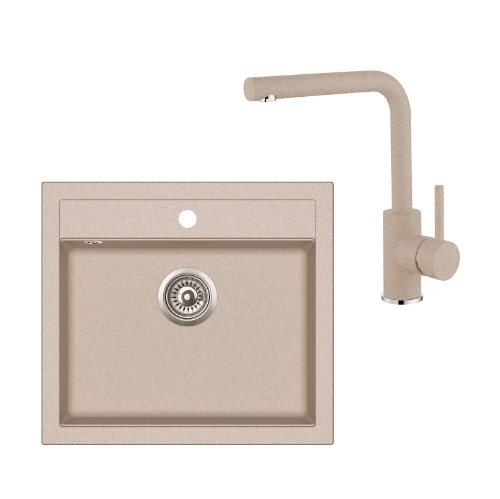Picture of Granite sink SQQ100 + kitchen faucet  5553 beige