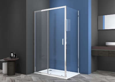 Изображение Душевая дверь VENTO Asti 110X195см, прозрачное стекло 6mm Easy Clean, хромированный профиль