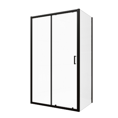 Изображение Душевая дверь VENTO Asti 100X195 см, прозрачное стекло 6mm Easy Clean, черный профиль