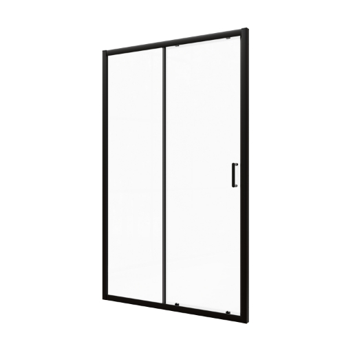 Attēls Dušas durvis VENTO Asti 120X195 cm, stikls 6mm Easy Clean caurspīdīgs, melns profils