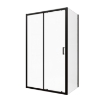 Attēls Dušas durvis VENTO Asti 120X195 cm, stikls 6mm Easy Clean caurspīdīgs, melns profils