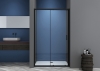 Attēls Dušas durvis VENTO Asti 120X195 cm, stikls 6mm Easy Clean caurspīdīgs, melns profils