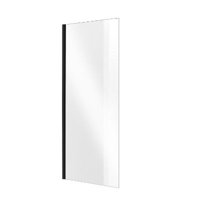 Изображение Душевая боковая стенка VENTO Asti 90X195 см, прозрачное стекло 6mm Easy Clean, черный профиль