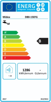 Attēls Ūdens sildītājs Midea Lume Uno 80L WiFi