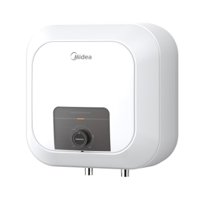 Изображение Водонагреватель Midea Lume Xpress 10L над раковиной