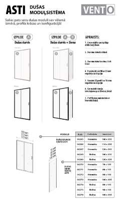 Picture of Shower side wall VENTO Asti 70X195 cm, clear Easy Clean glass 6mm,  chrome profile