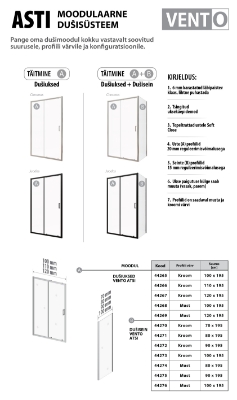 Picture of Shower side wall VENTO Asti 70X195 cm, clear Easy Clean glass 6mm,  chrome profile