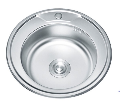 Picture of Stainless steel sink TREDI d51 embossed silver topmount
