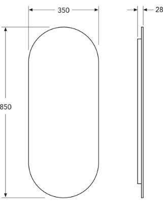 Изображение Зеркало Gustavsberg 35x85 cm, с LED подсветкой