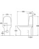 Attēls Tualetes pods Gustavsberg Estetic 8300, universāls izvads, Hygienic Flush, 2/4 l, ar SC/QR vāku, līmēšanai, C+ pārklājums, balts