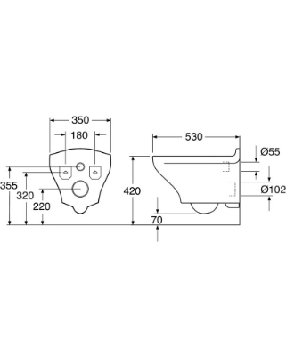 Изображение Tualetes pods Gustavsberg Estetic 8330 Rimless, stiprināms pie sienas, ar SC/QR vāku, C+ pārklājums, melns