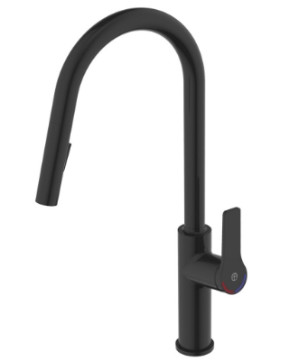 Picture of Kitchen mixer Gustavsberg Epic, with pull out handshower, matt black