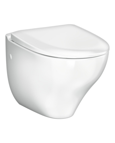 Picture of WC Gustavsberg New Nautic 1530, wall-mounted, Hygienic Flush, with SC/QR seat cover, white