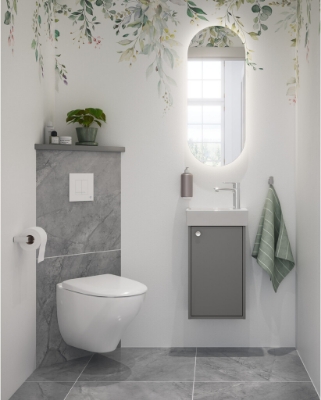 Изображение Tualetes pods Gustavsberg New Nautic 1530, stiprināms pie sienas, Hygienic Flush, ar SC/QR vāku, balts