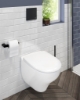Picture of WC Gustavsberg New Nautic 1530, wall-mounted, Hygienic Flush, with SC/QR seat cover, white