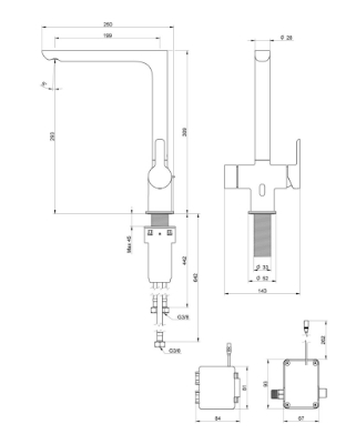 Picture of Kitchen mixer Gustavsberg Estetic Duo, with sensor, chrome