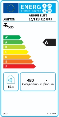 Изображение Водонагреватель ANDRIS LUX ECO 10L, над раковиной