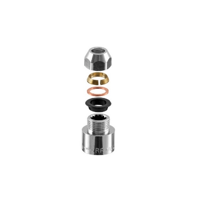 Picture of Compression nipple 1/2'F x 10  chrome